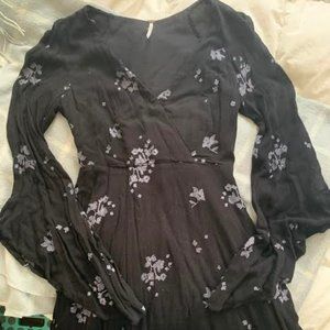 Free People Mini Dress with Floral Embroidery